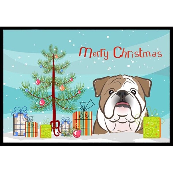 Carolines Treasures BB1591MAT Christmas Tree & English Bulldog Indoor or Outdoor Mat; 18 x 27 BB1591MAT - main